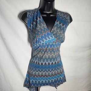 Vintage y2k Blue fairy whimsigoth v neck top